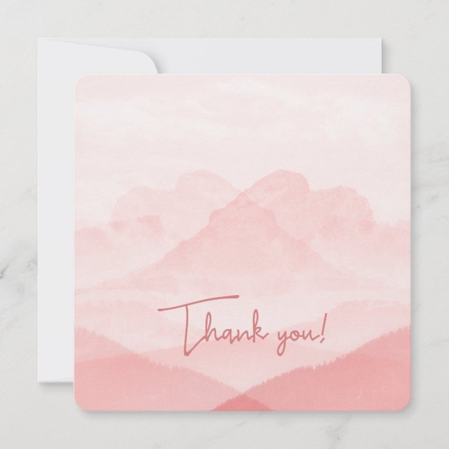 Pretty Pink Thank you  Holiday Card (Front)