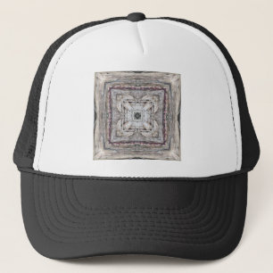 Pretty Pink Tinged Aztec Inspired Pattern Trucker Hat