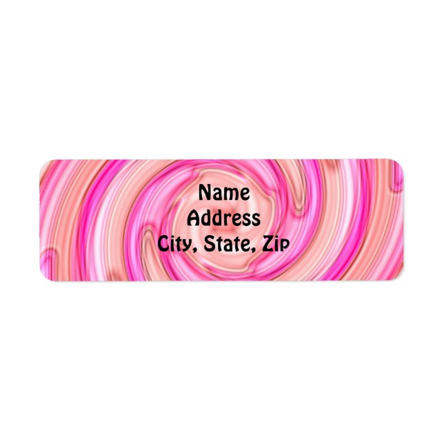 Pretty pink tones girly swirl return address label (Front)