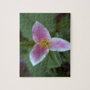 Pretty Pink Trillium Wildflower Jigsaw Puzzle