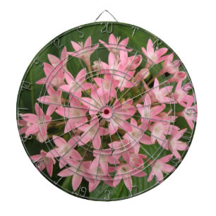Pretty Pink Tropical Flowers Dart Board