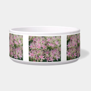 Pretty Pink Tropical Flowers Dog Bowl