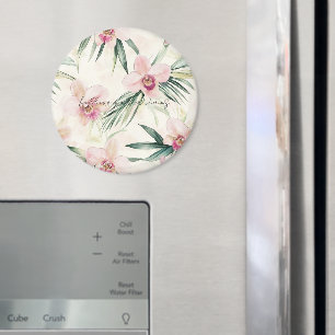 Pretty Pink Tropical Orchid Flowers Magnet
