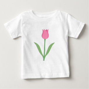 Pretty Pink Tulip Flower. Baby T-Shirt