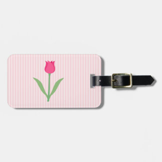 Pretty Pink Tulip Flower. Luggage Tag