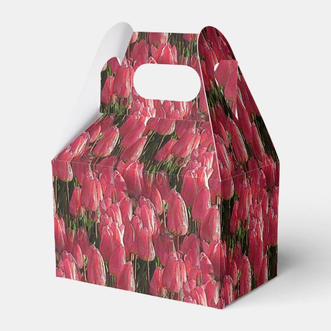 Pretty Pink Tulips Favour Box (Front Side)