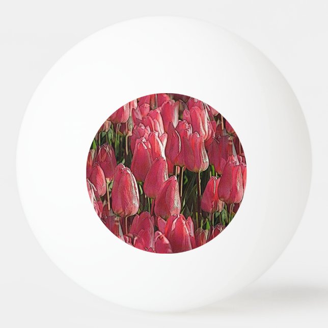Pretty Pink Tulips Ping Pong Ball (Front)