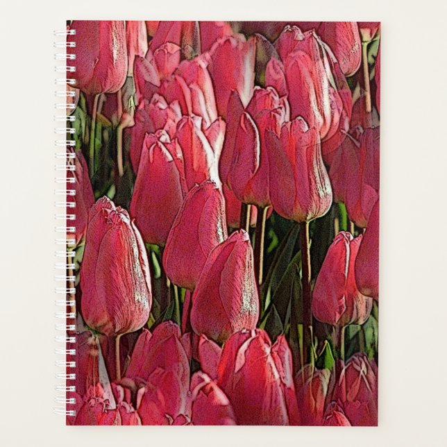 Pretty Pink Tulips Planner (Front)