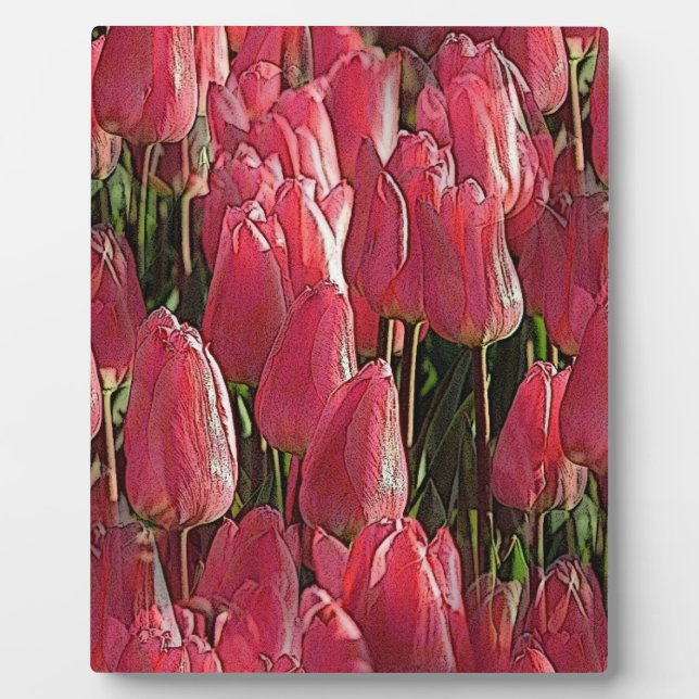 Pretty Pink Tulips Plaque (Front)