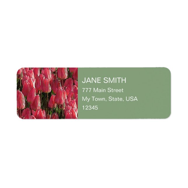 Pretty Pink Tulips Return Address Label (Front)