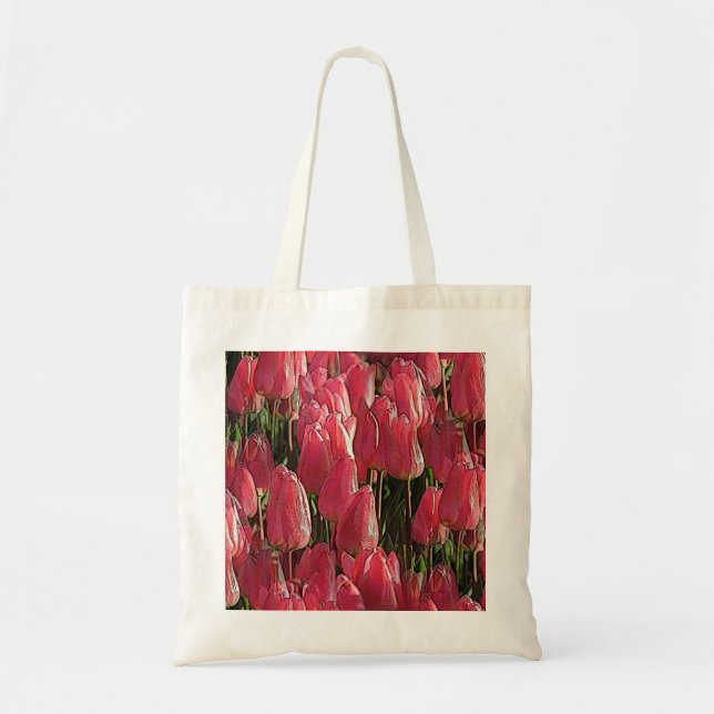 Pretty Pink Tulips Tote Bag (Front)