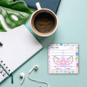 Pretty Pink unicorn cute background 4" x 6" Post-it Notes