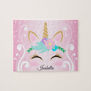 Pretty Pink Unicorn 🦄 Face Jigsaw Puzzle