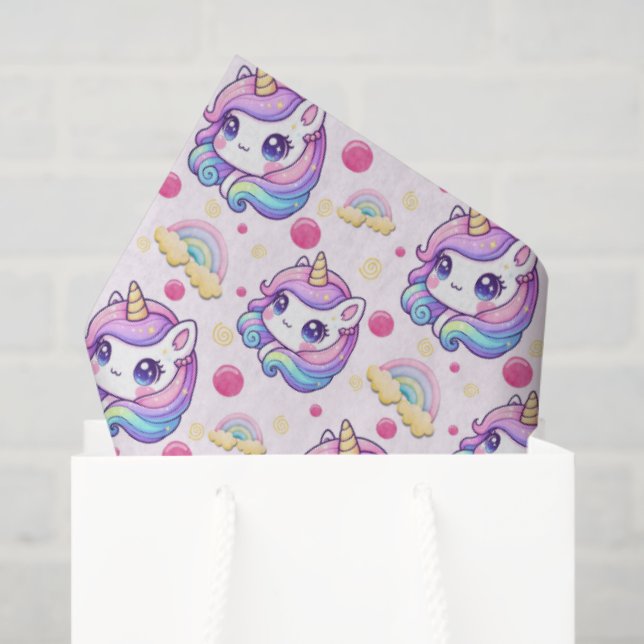 Pretty Pink Unicorns  Tissue Paper (Gift Bag)