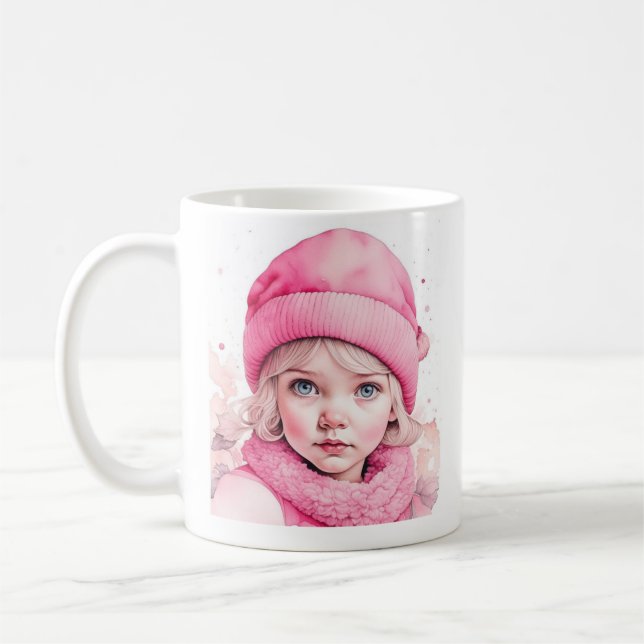Pretty Pink Vintage Girl and Quote Coffee Mug (Left)