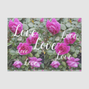 Pretty Pink Vintage Rose Flower Birthday Love Tissue Paper