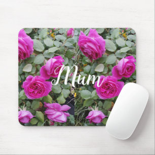 Pretty Pink Vintage Rose Flower Birthday Mum Mouse Pad