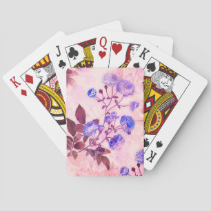 Pretty Pink w/ Purple Floral Print Playing Cards