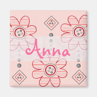 Pretty Pink Wall Flowers Design Magnet
