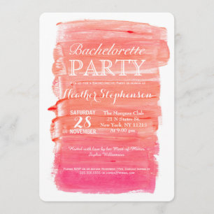 Pretty Pink Watercolor Bachelorette Party Invites
