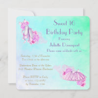 Pretty Pink Watercolor Ballet Theme Birthday