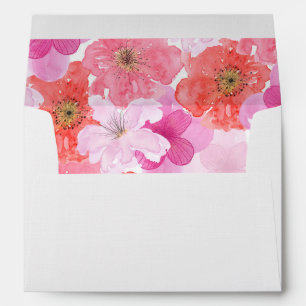Pretty Pink Watercolor Floral Envelopes