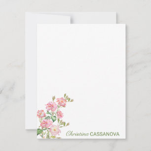 Pretty Pink Watercolor Floral Garden Card