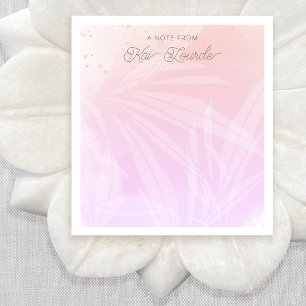 Pretty Pink Watercolor Plants Leaves Notepad