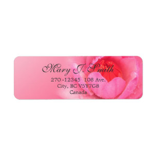 Pretty pink waterlily flower custom personalise return address label