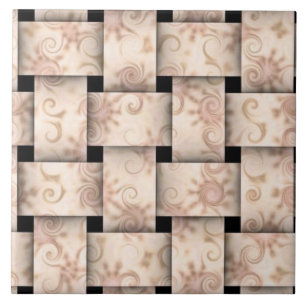 Pretty pink weave ceramic tile