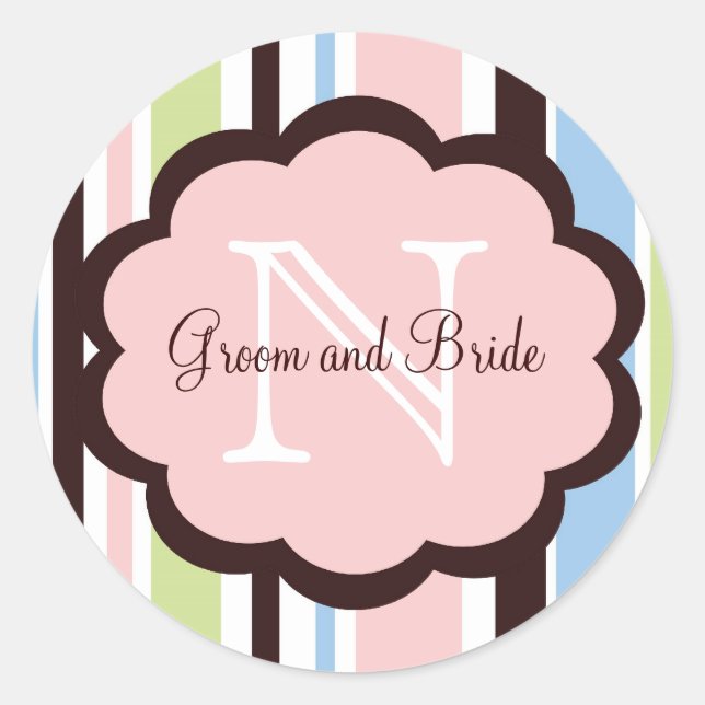 Pretty Pink Wedding Favour Sticker (Front)
