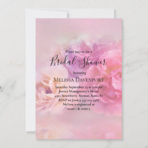 Pretty Pink & White Carnations Bridal Shower Invitation