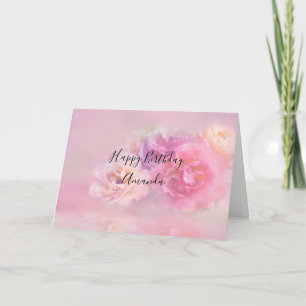 Pretty Pink & White Carnations Photograph Birthday Card