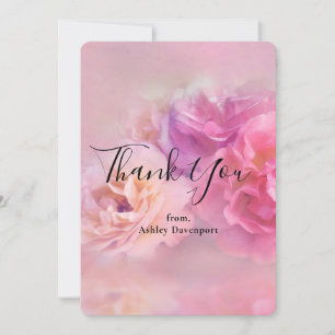 Pretty Pink & White Carnations Photograph Thank You Card