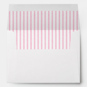 Pretty Pink White Stripes Citrus Bridal Shower Envelope