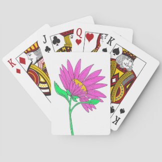 Pretty Pink Whymisical Acrylic Flower Painting Playing Cards