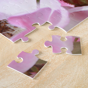 pretty pink wild rose flowers for ladies jigsaw puzzle