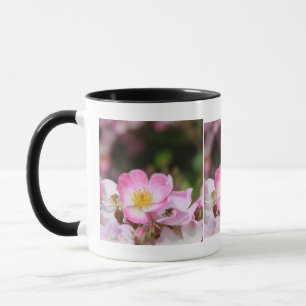 pretty pink wild rose flowers for ladies mug