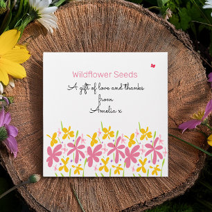 Pretty Pink Wildflower Baby in Bloom Personalised Envelope