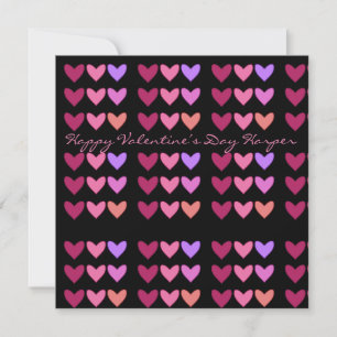 Pretty Pink With Hearts Colourful Valentine’s Day Holiday Card