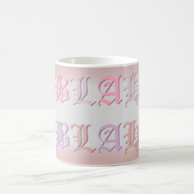 Pretty pinks light purple Blah Blah Coffee Mug (Center)