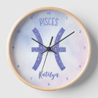 Pretty Pisces Astrology Sign Personalised Purple