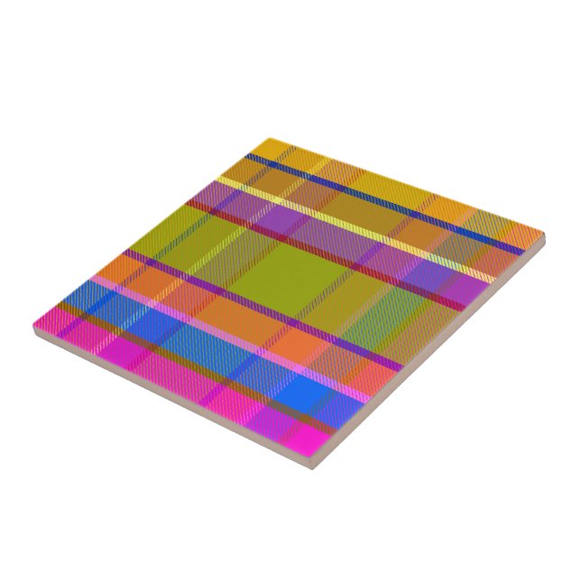 Pretty Plaid DBP Ceramic Tile (Side)