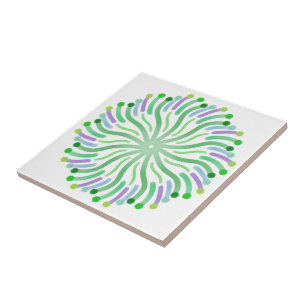 Pretty Plant Of The Ocean With Curvy Tentacles Ceramic Tile