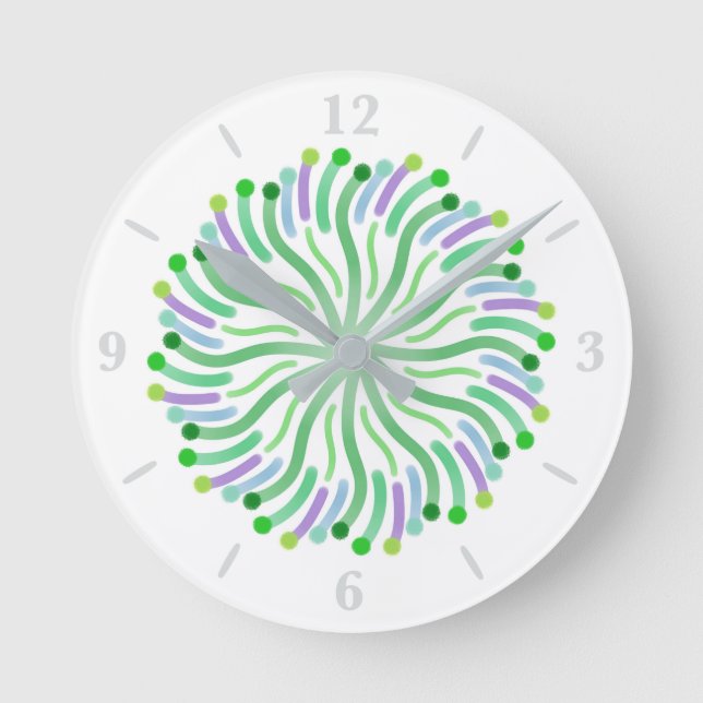 Pretty Plant Of The Ocean With Flowing Curvy Form Round Clock (Front)