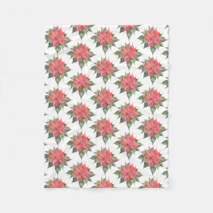 Pretty Poinsettia Fleece Blanket