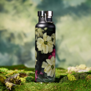 Pretty Poinsettia Plants Floral Water Bottle