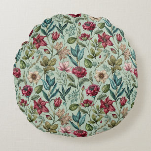 Pretty Poison Petals Round Cushion