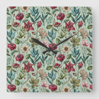 Pretty Poison Petals Square Wall Clock