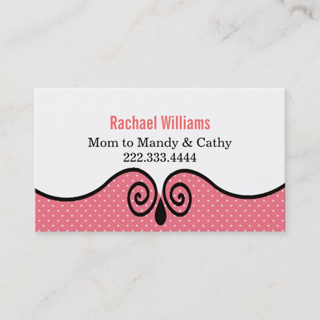 Pretty Polka Dot Mummy Play Date Card (Front)